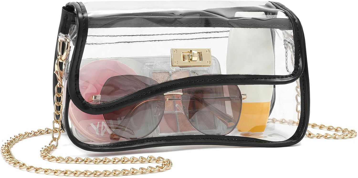 Clear Bag Stadium Event Concert Approved Transparent Clear Crossbody Purse Shoulder Bag for Women M250910