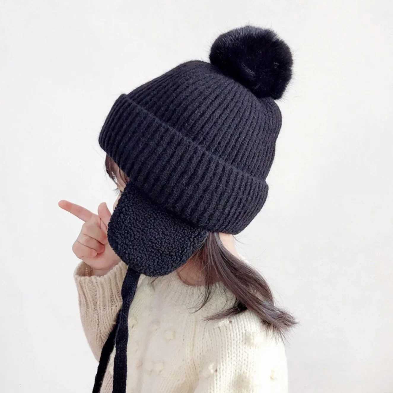 Children Winter Hats with Earflped Thick Plush Fluffy Winter C for Boy Girl Bomber Hats Ushanka Russian C FleecelinedXJ250910