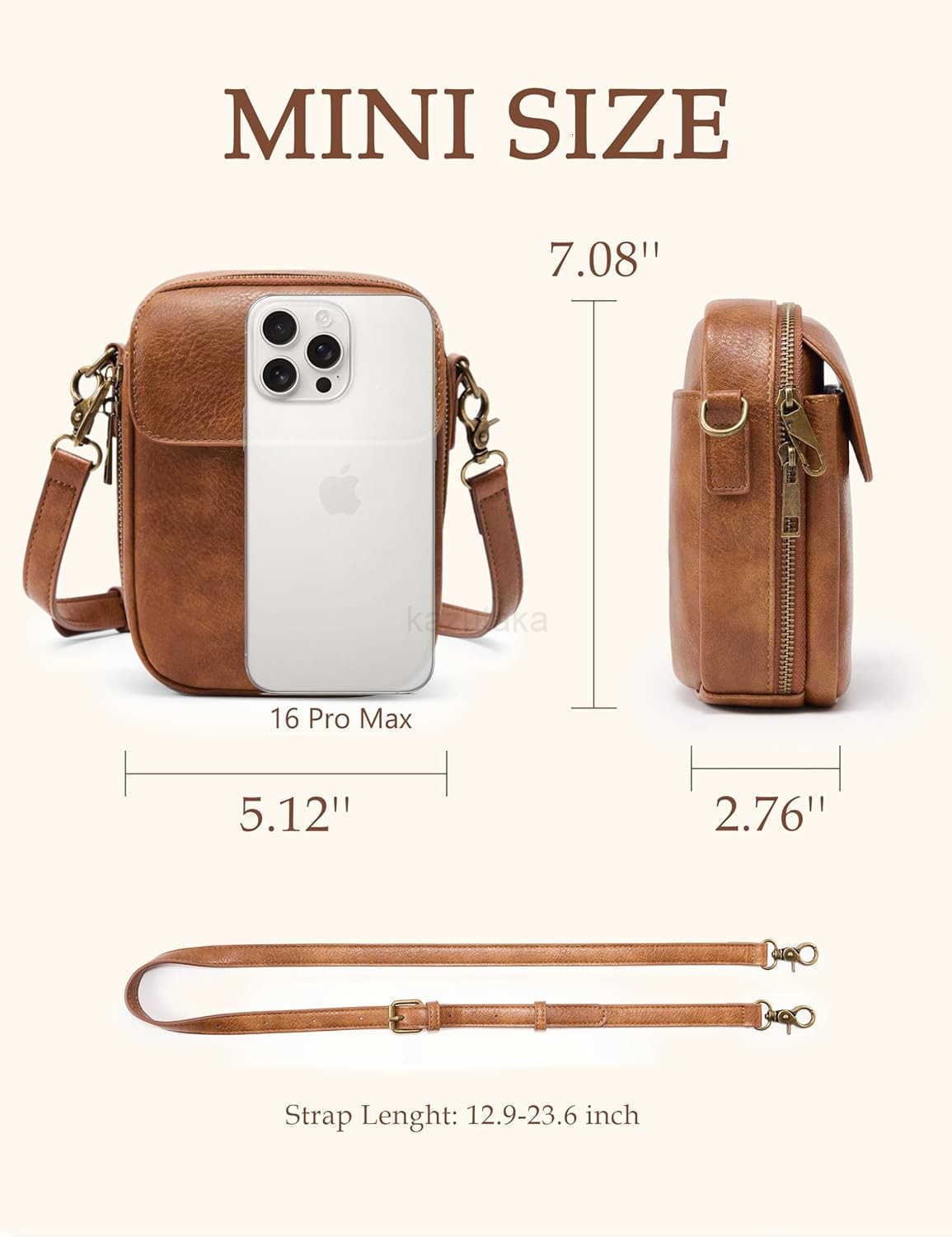 Small Crossbody Bag Vegan Leather Cell Phone Purse for Women Vintage Wallet Bag with Card Slots Z250911