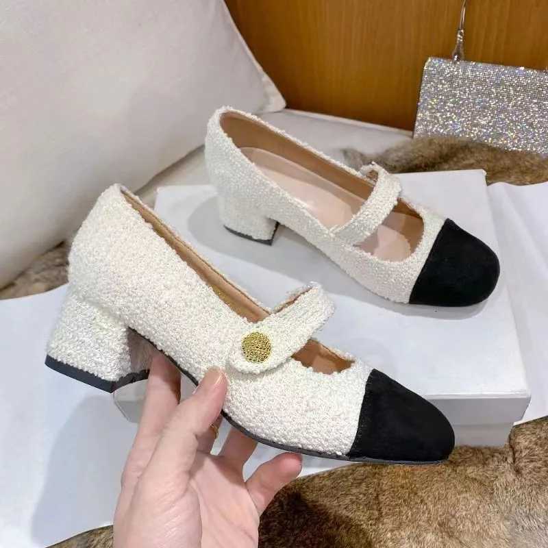 Womens Mary Jane High Heels 2024 New Fashion Elegant Square Heel Thick Heel Classic Versatile Women Single Shoes W250910