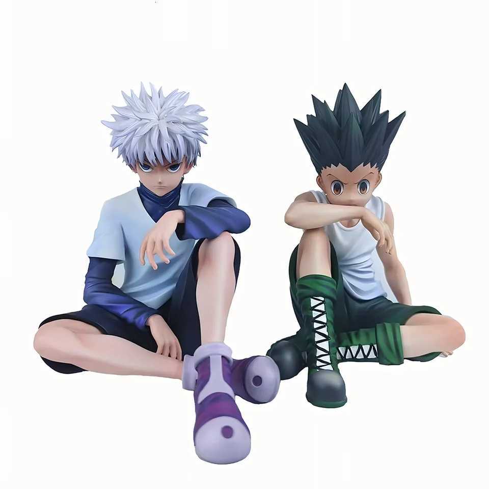 12cm HXH anime figures Killua Zoldyck GON FREECSS Sitting action figures PVC model toy Adult collection statues children GiftsXJ250910