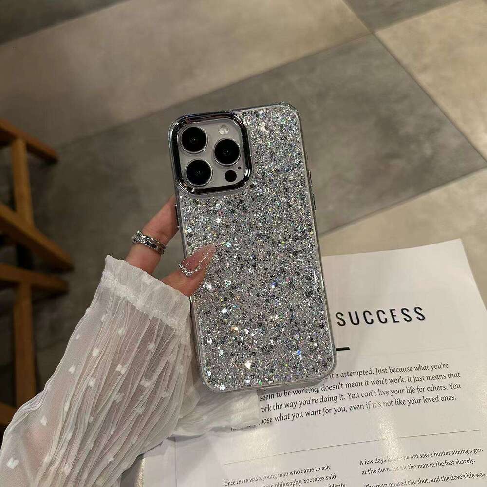 Korean Style Light Luxury Suitable for iPhone 17 New Phone Case Apple 15 Pro Max High-end Electroplated Glitter Sequins