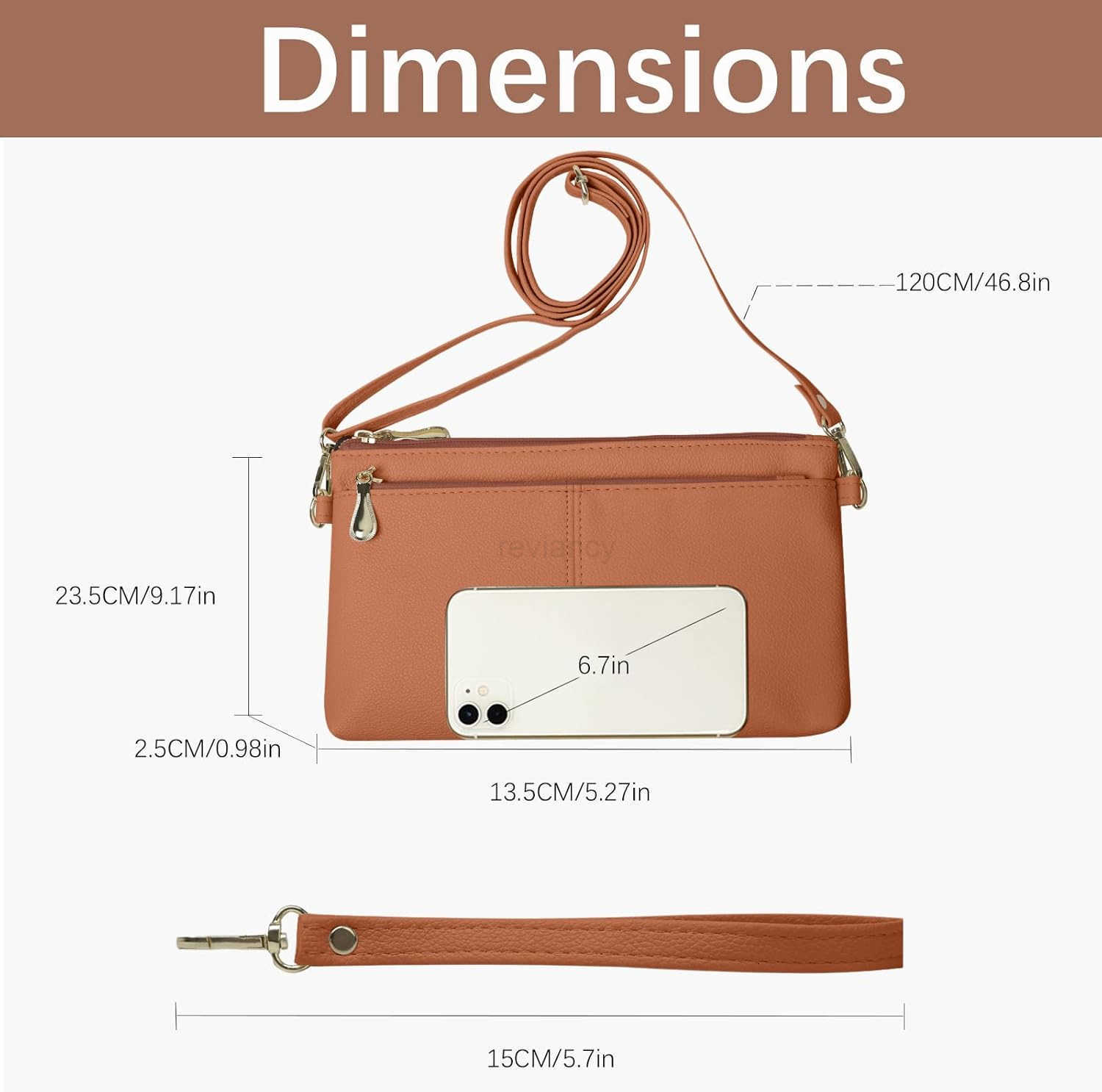 Leather Wristlet Clutch Wallet Purses For WomenWomens Triple Zip Cell Phone Bags Small Crossbody BagW250910