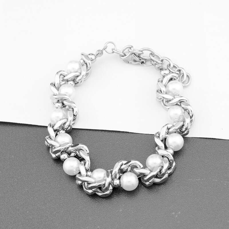 Heavy Craft Titanium Steel Wrapped Pearl Necklace Niche Light High-end Sense Neck Personalized Collarbone Chain Accessories Bracelet