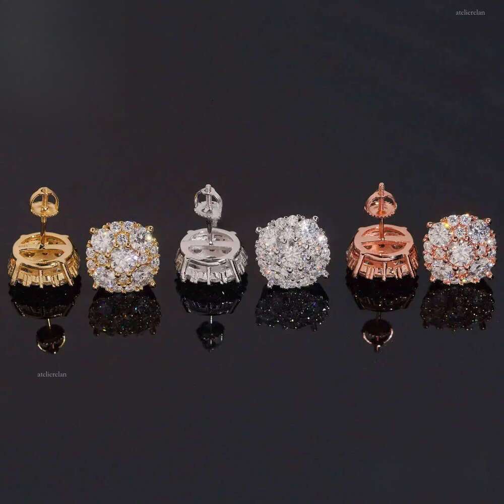 12mm GRA Certificate Iced Out Fashion Earring Hip Hop Jewelry Sier Round VVS Moissanite Dia Stud Earrings