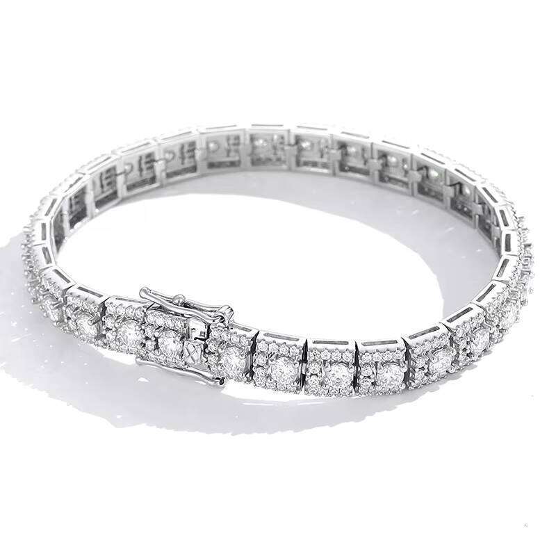 High Quality Sterling Sier Fine Jewelry Full Hip Hop Style Moissanite Tennis Bracelet for Women Man