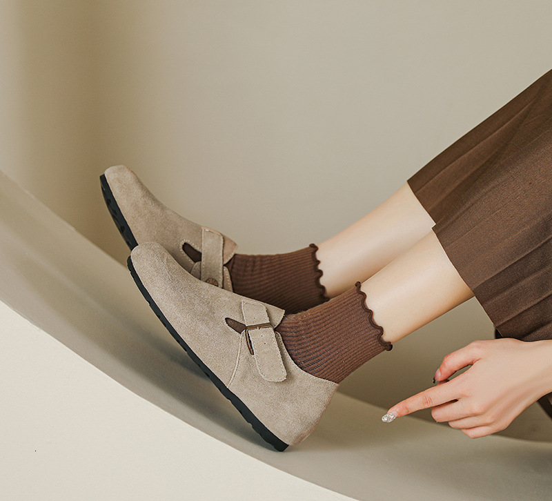 Designer shoes thick soled women's shoes new genuine leather lazy half slippers big toe shoes retro women's soft soled shoes
