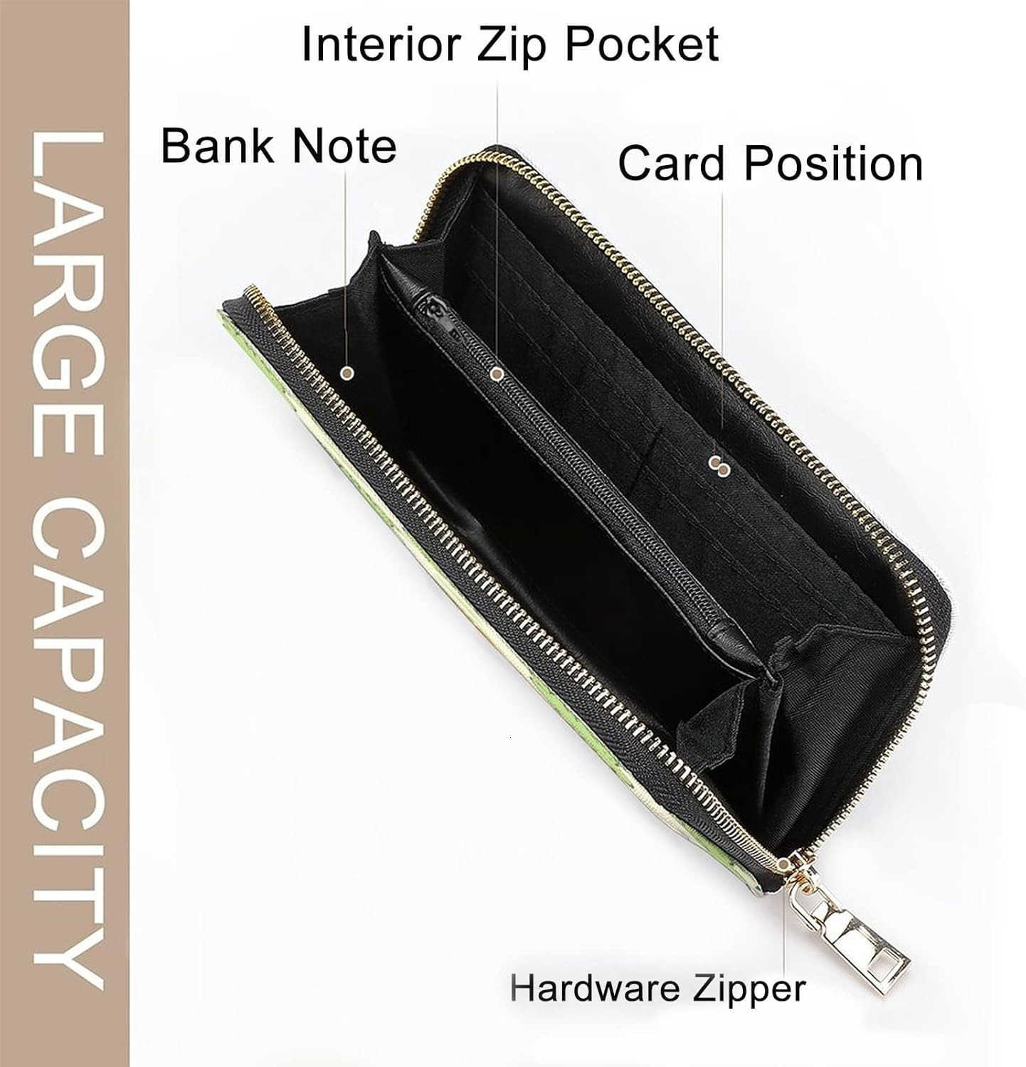 Wallet PU Leather for Women Black and White Purse Phone CARD HolderZ250910