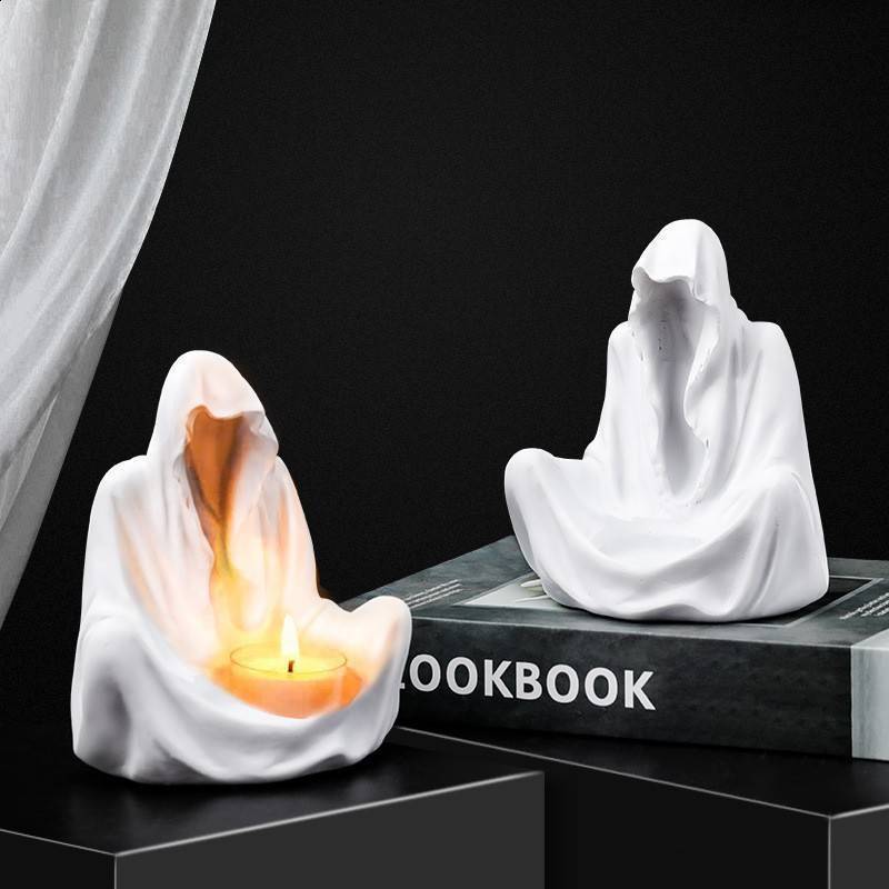 Halloween Decorations Weeping Mary Creative Candlestick Home Decoration Candle Holder Resin Crafts Ornaments 240904