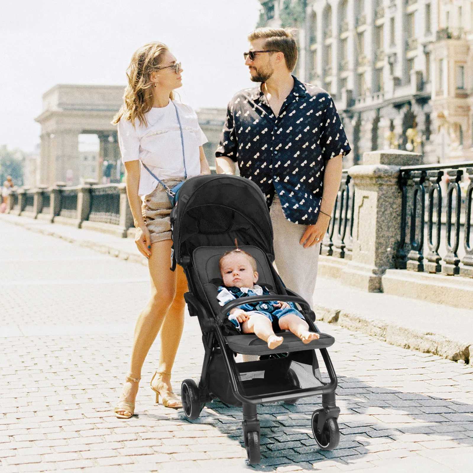 Standard Stroller Seat Foldable Portable Newborn Stroller Luxury Baby Carriage Suit BabyToddlers360Swivel Seat W250910