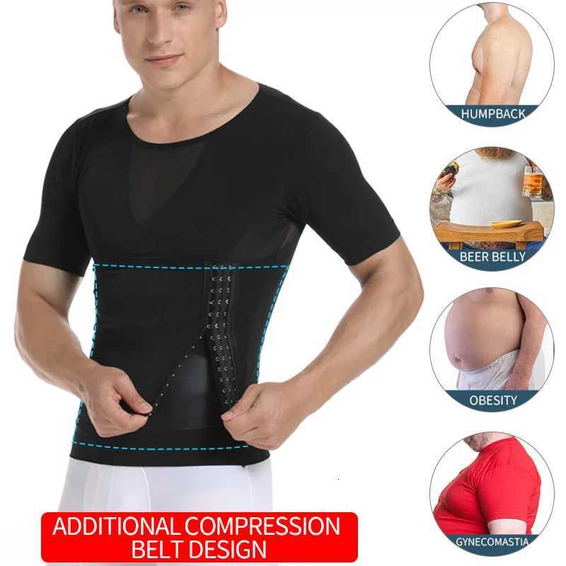 Mens Body Shaper Compression Shirts Abdomen Shapewear Tummy Slimming Sheath Gynecomastia Reducing Corset Waist Slim Tops W250910