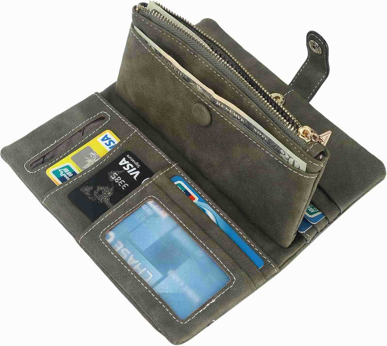 Women Vegan Leather Wallet Bifold Clutch Large Capacity Card Organizer Buckle Long Purse for Girls Candy ColorZ250910