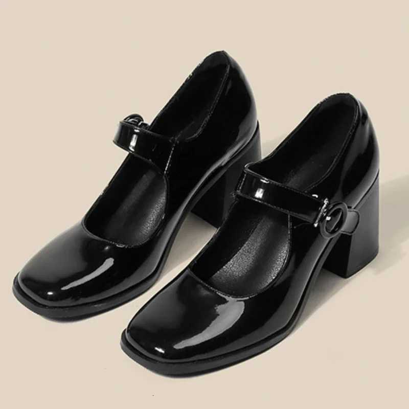 Mary Jane Shoes Women British Style Spring Autumn Retro Square Head High Heels Casual Comfortable Party Pumps Zapato De Tacon W250910