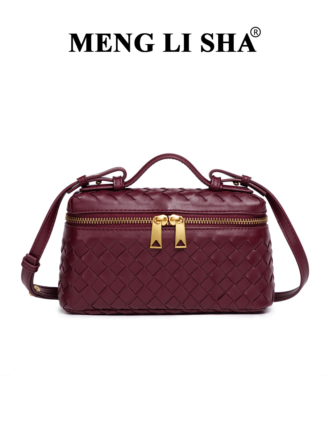 Free Shipping 2025 New Vintage Hand Woven Box Bag Chic Minimalist Top Handle Shoulder Crossbody Bag Elegant