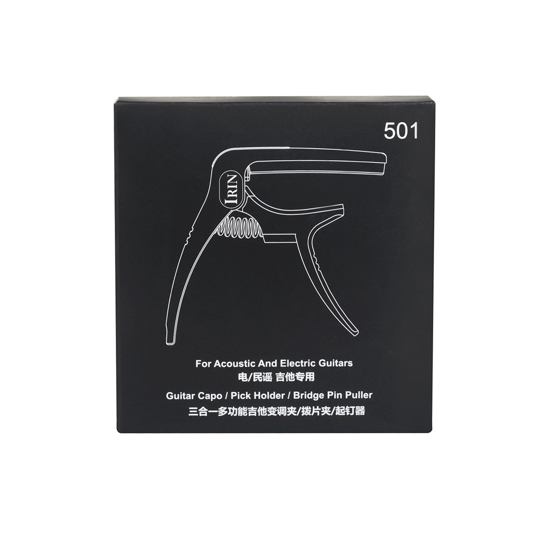 Professional IRIN All-in-One Metal Guitar Tool - Capo, Pick Holder, String Lifter Combo for Universal Use