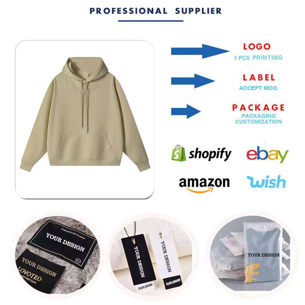 High Quality 350g Drop Shoulder Pullover sweatshirts Heavyweight Long Sleeve Oversized Hoodie