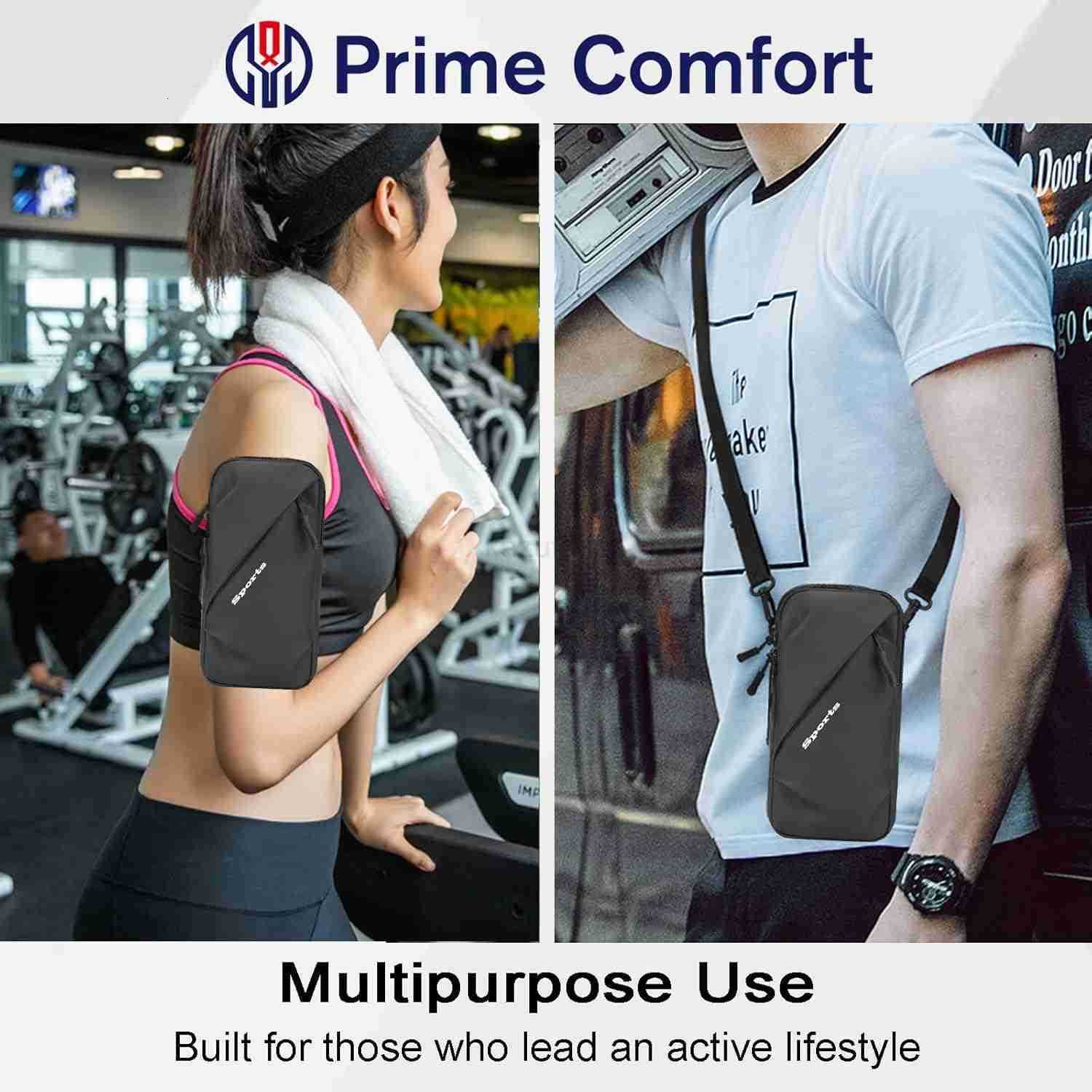 Phone Holder Arm Bands Small Crossbody Shoulder Holsters Bag with Arm Band Fits iPhone and All Cell Phones Use for Running Walking Hiking Biking Plus 