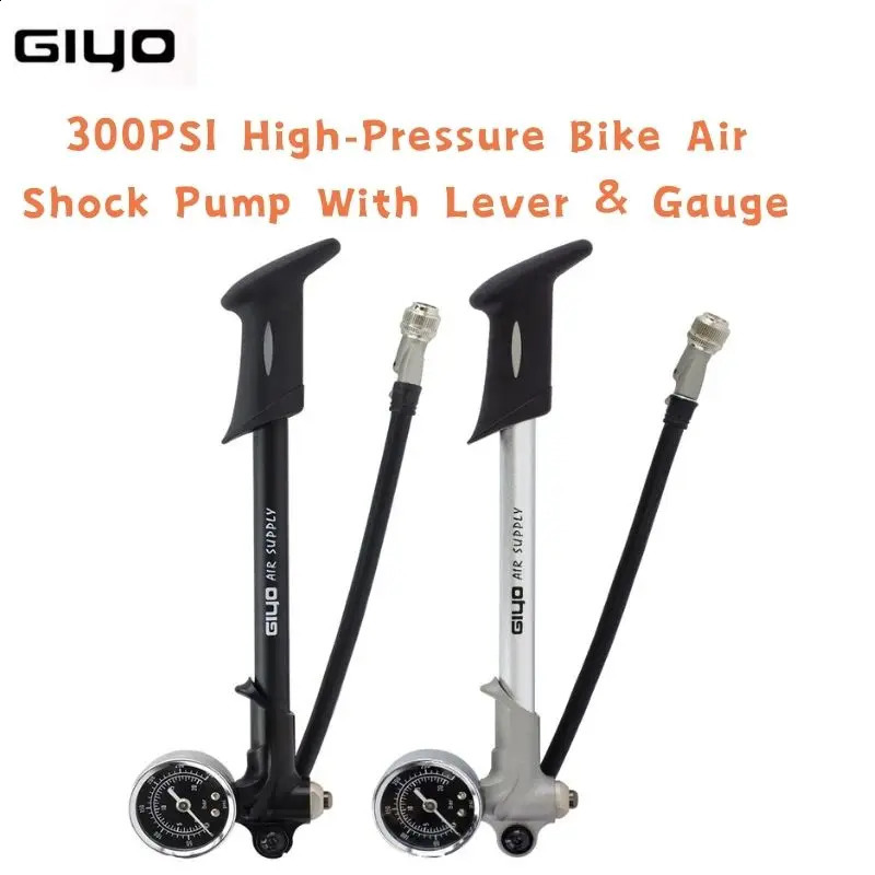 GIYO GS02D Foldable 300PSI HighPressure Bicycle Air Shock Pump With Lever Gauge for Fork and Rear Suspension Mountain Bike 250910