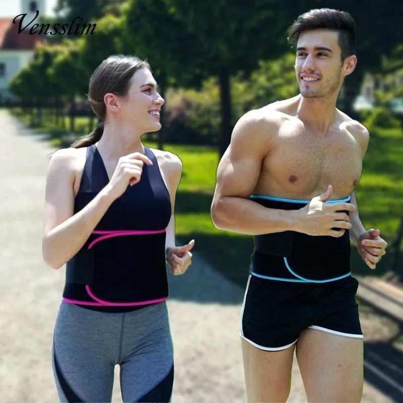Vensslim Sports Waist Trimmer Sweat Body Shaper Belt Workout Slimming Belly Band for Men Gym Exercise Burn Fat Corset W250910