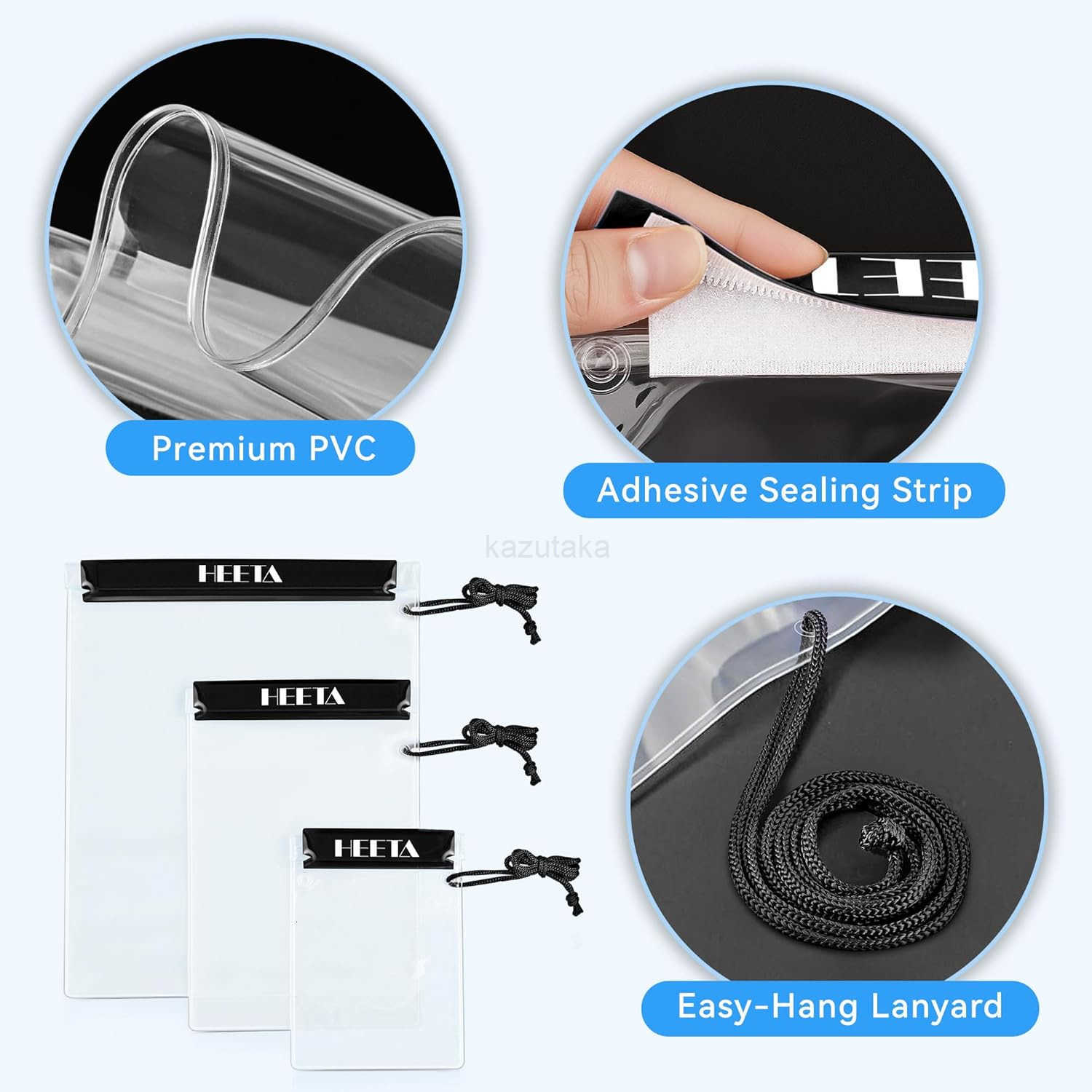 5Pack Clear Waterproof Dry Bag Pouch Water Tight Cases Dry Bags Document Holder for Camera Mobile Phone Maps Kayaking Boating Z250910