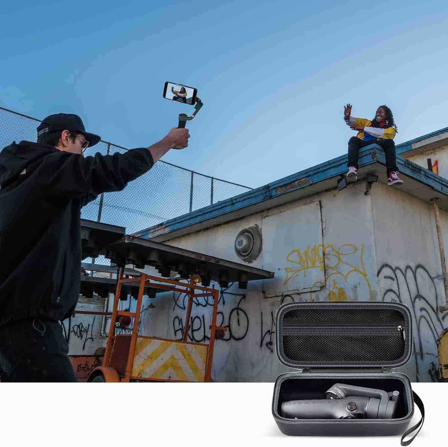 Case Compatible with DJI Osmo Mobile 77P Smartphone Gimbal Travel Storage Holder Bag for 3Axis Stabilizer Extension Rod Phone Clamp Tripod Pouch Only 