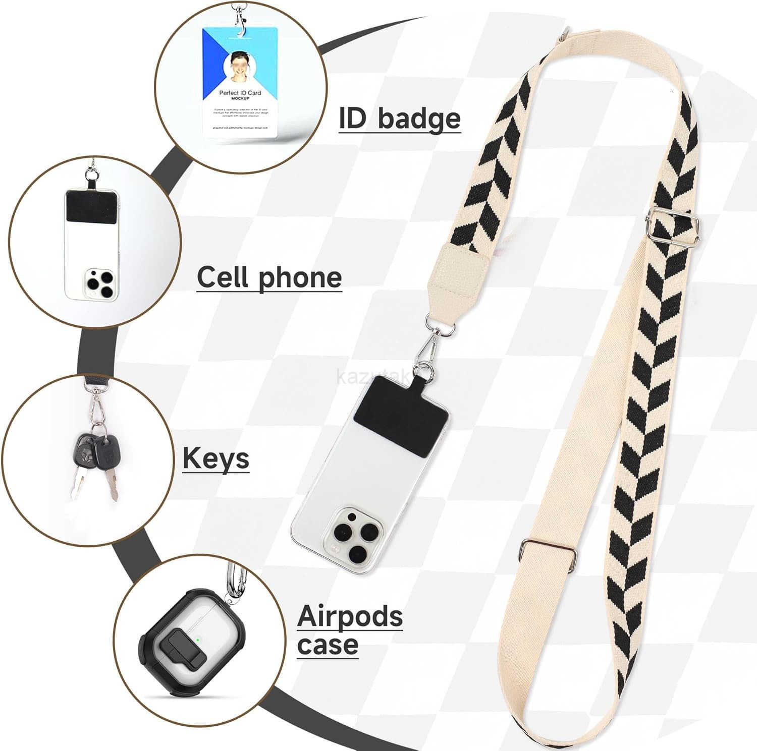 Phone Lanyard Crossbody Wrist Strap Adjustable Clip and Go Strap for Phone with Wallet Crossbody Z250910