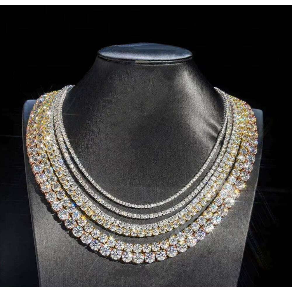 Top designer necklace2MM Tennis Chain Necklace Hip Hop Iced Lab Grown Silicon Stone Jewelry High Quality Fashion