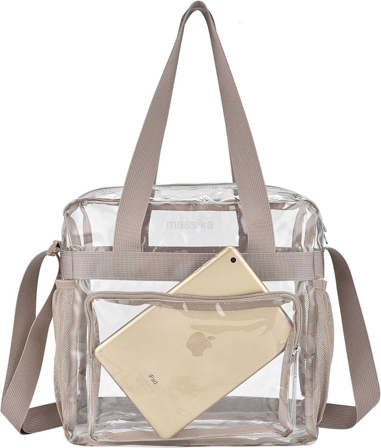 Clear Tote Bag Clear Bag Stadium Approved 12x6x12 Stadium Bag for Work Sports GamesGym M250910