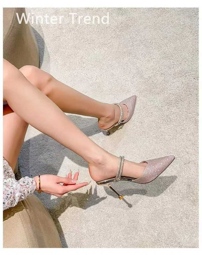 Pointed Toe Shallow Pumps Ladies Heels Shoes Female Fashion slippers 2025 New high Heels Shoes For Women Footwear sandals W250910