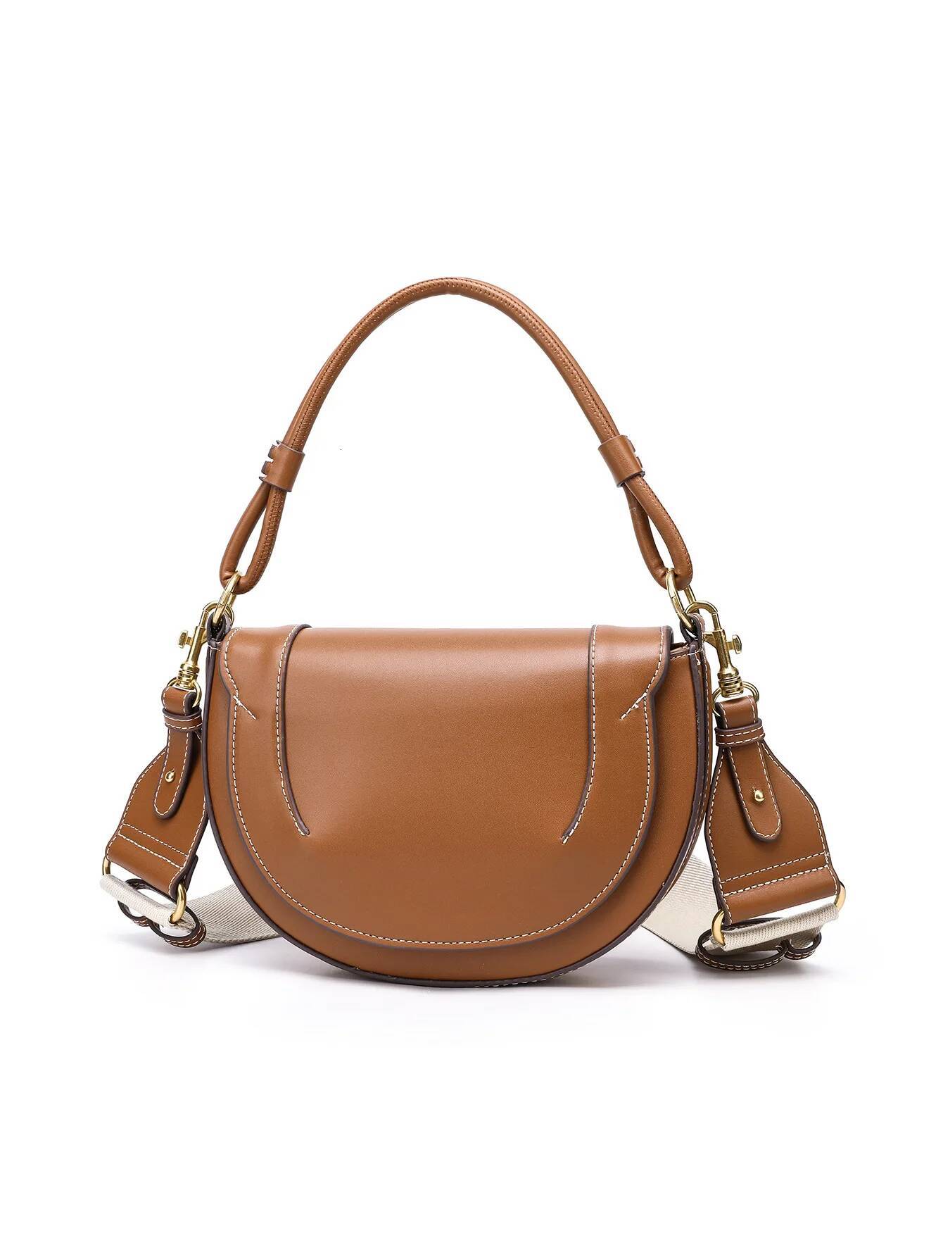 Fashionable and casual hand-held saddle bag, versatile for commuting, single shoulder crossbody bag high-quality