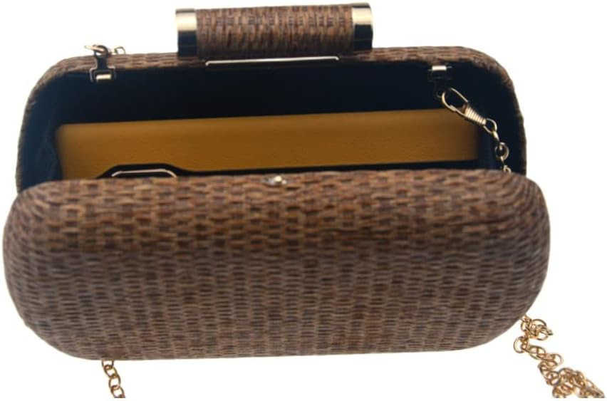 Womens Handwoven Straw Evening Handbags Summer Wallet Clutch Bag Crossbody Mobile Phone Bag Z250910
