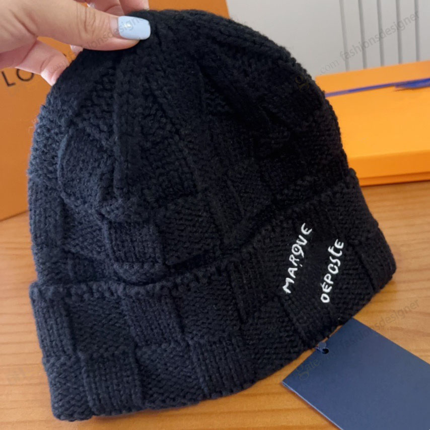 Beanie cap hat bonnet beanies designer Winter hat Embroidered plaid stretch cotton hat woolen cap letter jacquard warm skull hat for men ski cap designer beanie hats