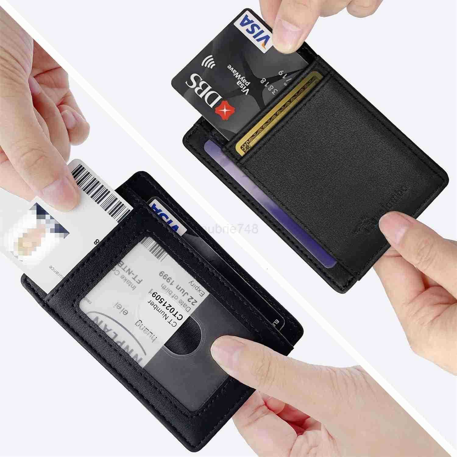 Front Pocket Minimalist Leather Slim Wallet RFID Blocking Medium SizeZ250910