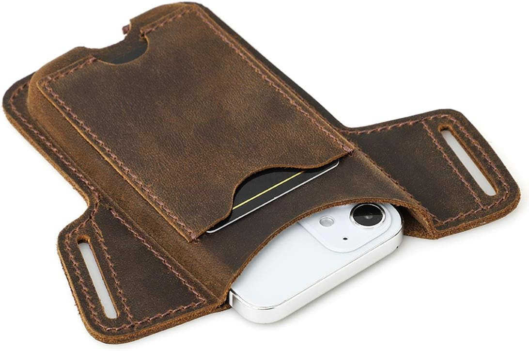 Men Leather Phone Holster Universal Case Waist Bag Purse with Belt Hole Z250910