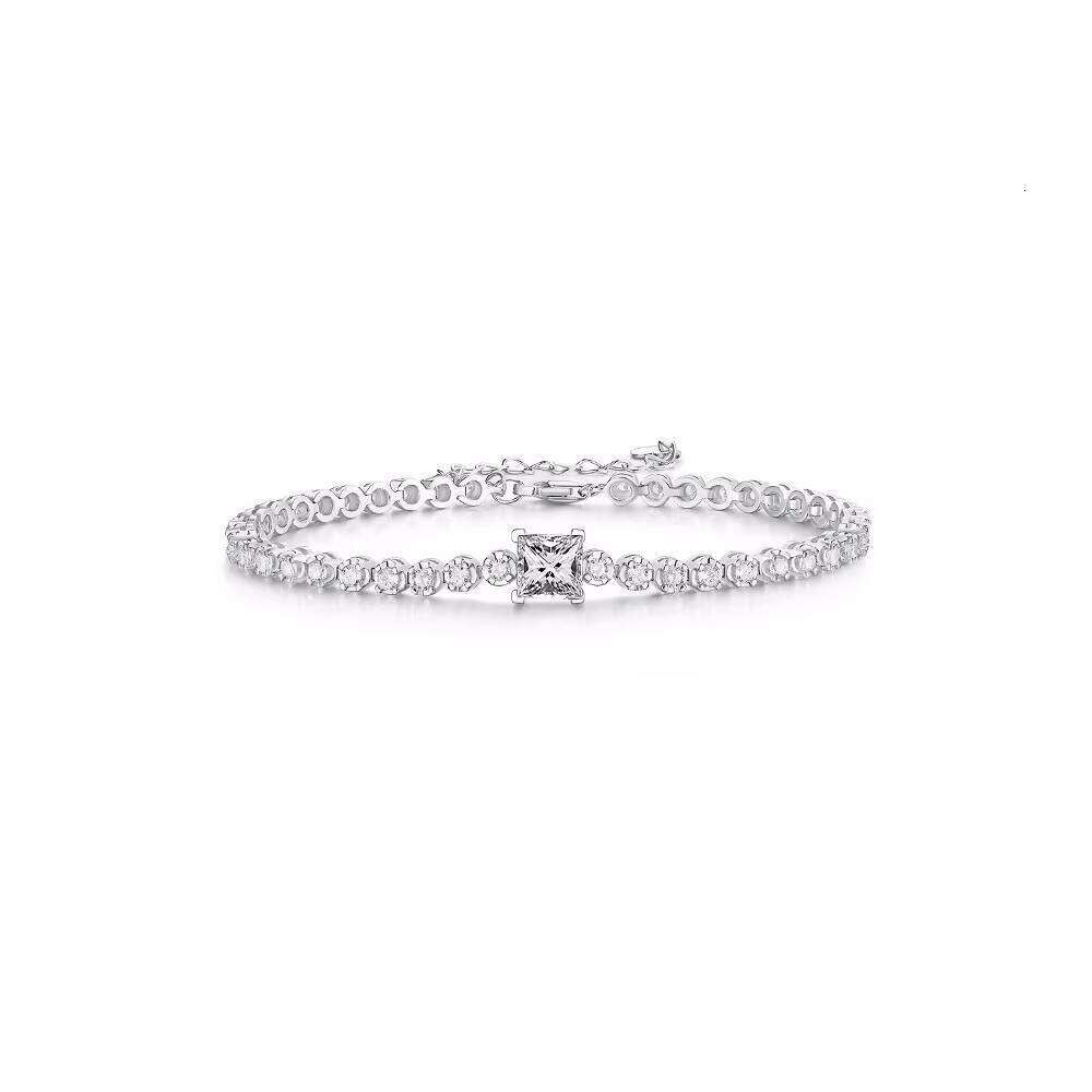 Factory Wholesale Sier Moissanite Bracelet D Color VVS1 Certificate Hip Hop Rubik's Cube Design Elegant Bangles