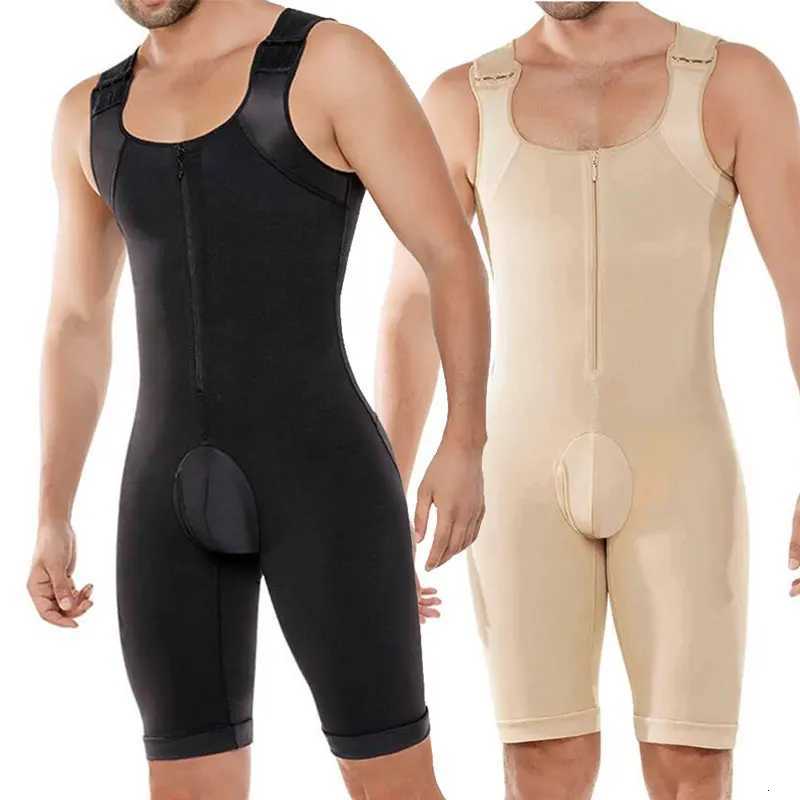 Men Tight Slimming Bodysuit Zipper Compression Shapewear Waist Hip Enhancer Men Boobs Shaping Underwear Open Crotch Faja W250910