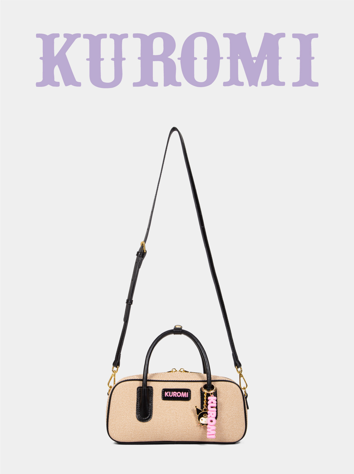 New Kuromi versatile women's shoulder bag Korean retro handbag commuter casual crossbody bag small square bag2025