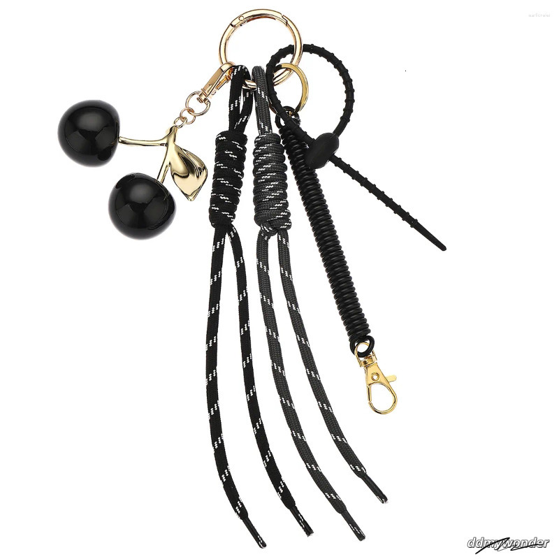 Keychains In Pink Cherry Bag Charm Braided Rope Woman Fashionable For Bags Pendant Accessories Gift ddmywonder ddmywonder