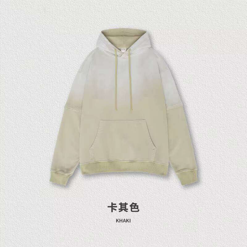 Logo High-Quality Terry Gradient Washed Oversized Hoodie
