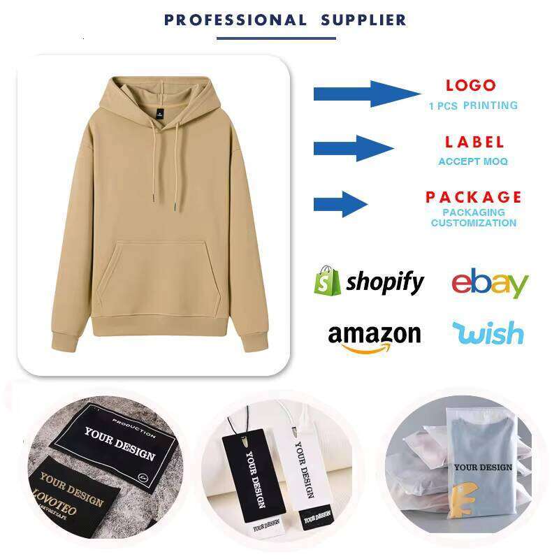 Polyester Cotton Blank 360 Gsm High Quality Drop Shoulder Streetwear Hoodie Men