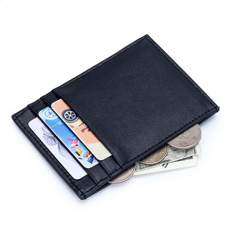 UltraThin Leather Coin Purse Versatile Small Card Holder Handcrafted Sheepskin Woven MultiCard Slot ID Card Holder250906