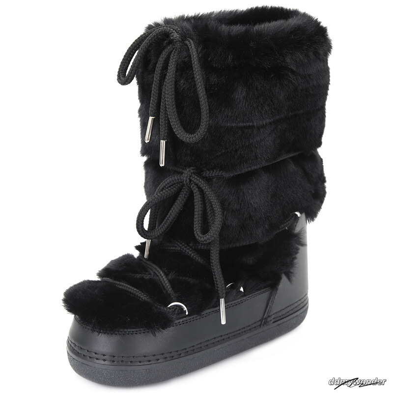 2024 Winter Snow Women Ski Fluffy Furry Fur Female Rivets Warm Waterproof Platform Black Cotton Boots ddmywonder ddmywonder ddmywonder ddmywonder