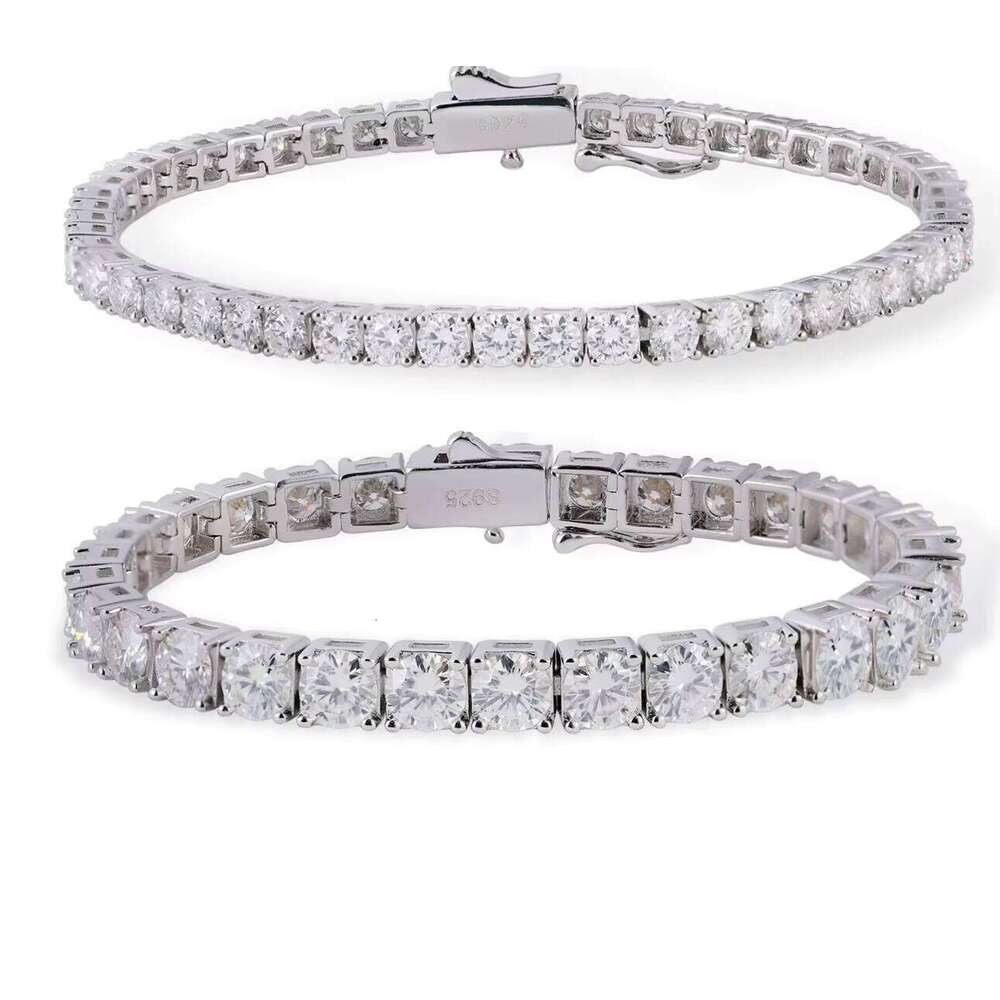 S Sterling Sier Moissanite Tennis Bracelet European and American Fashion Versatile Ins Style High-end Shining Jewelry