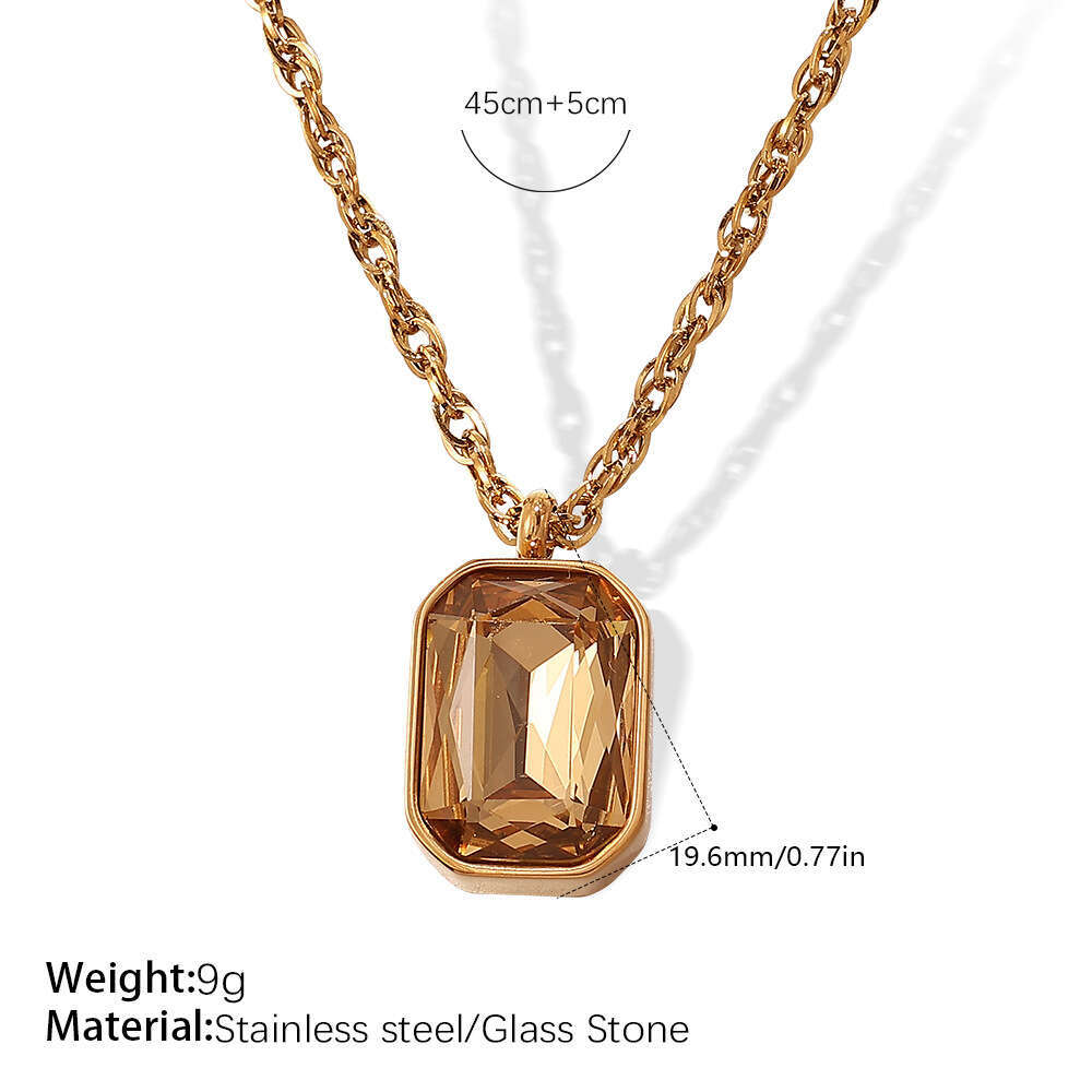 Advanced Geometric Shape Personality Three-Dimensional Titanium Steel for Women Exquisite Versatile Gold-Plated Earrings Necklace Set