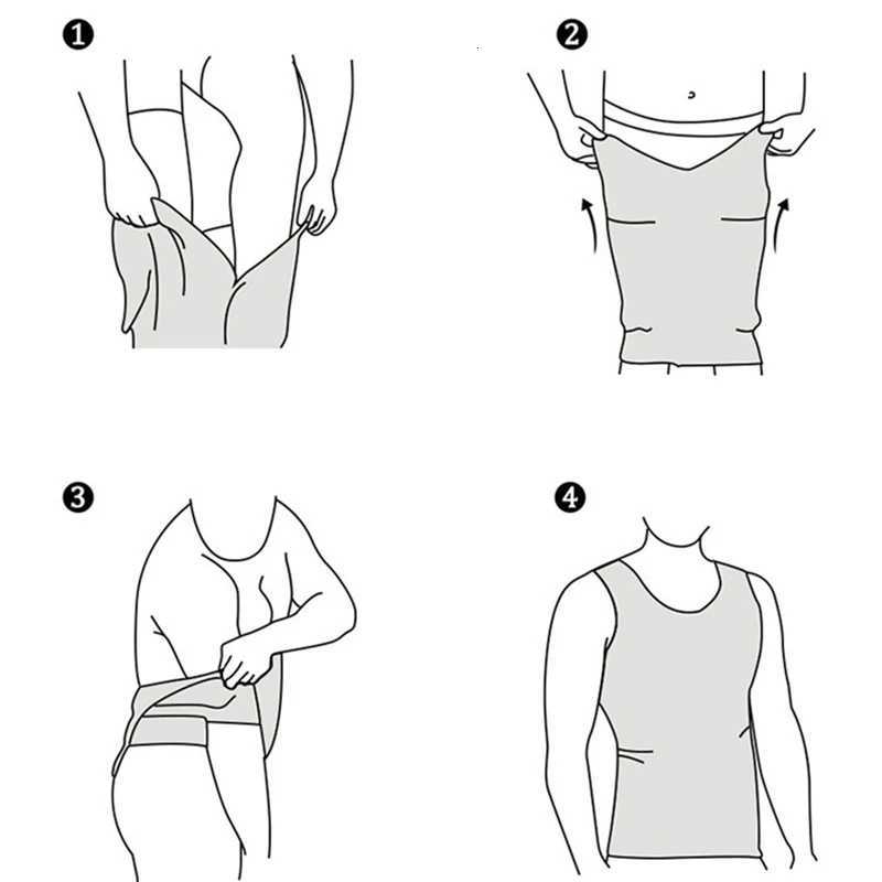 Mens Shapewear Slimming Body Corset Vest Shirt Compression Abdomen Tummy Belly Control Slim Waist Cincher Underwear Sports Vest W250910