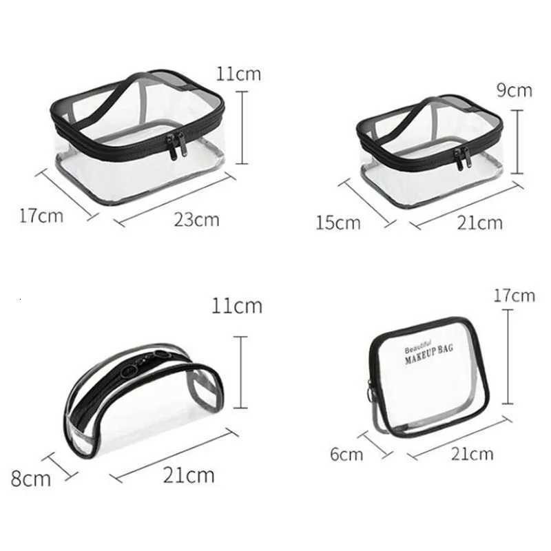 Transparent PVC Cosmetic Bag For Women Waterproof Clear Makeup Bags Beauty Case Make Up Organizer Storage Bath Toiletry Wash BagXJ250910