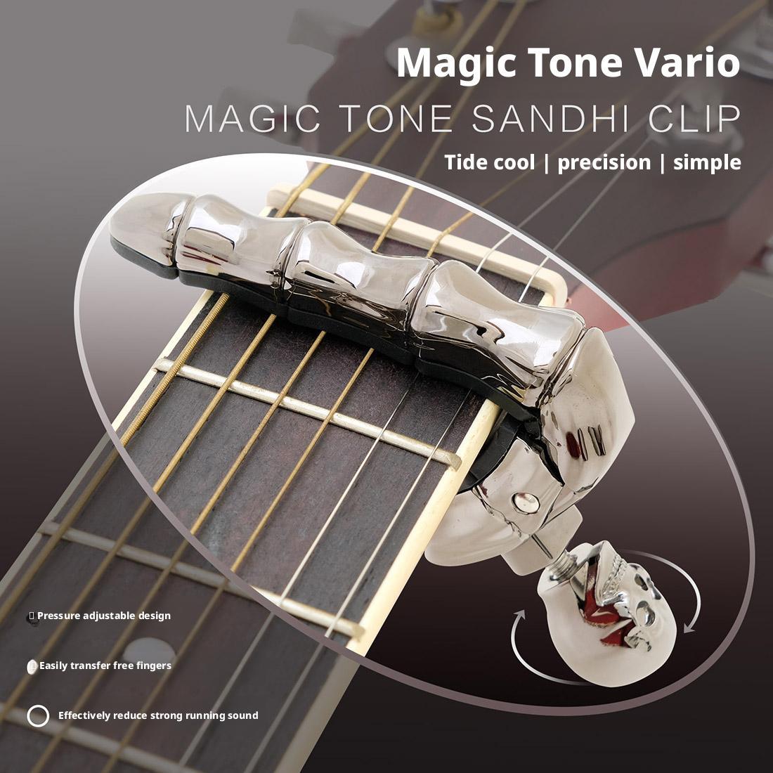 Magic Tone Capo - Professional Adjustable Guitar Capo for Acoustic and Electric Guitars, Chromatic Tuner Included