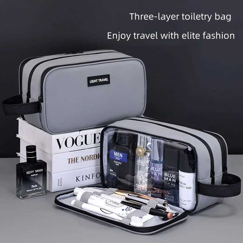 2025 mens toiletry bag travel portable threelayer storage bag dry and wet separation large capacity cosmetic bagXJ250910