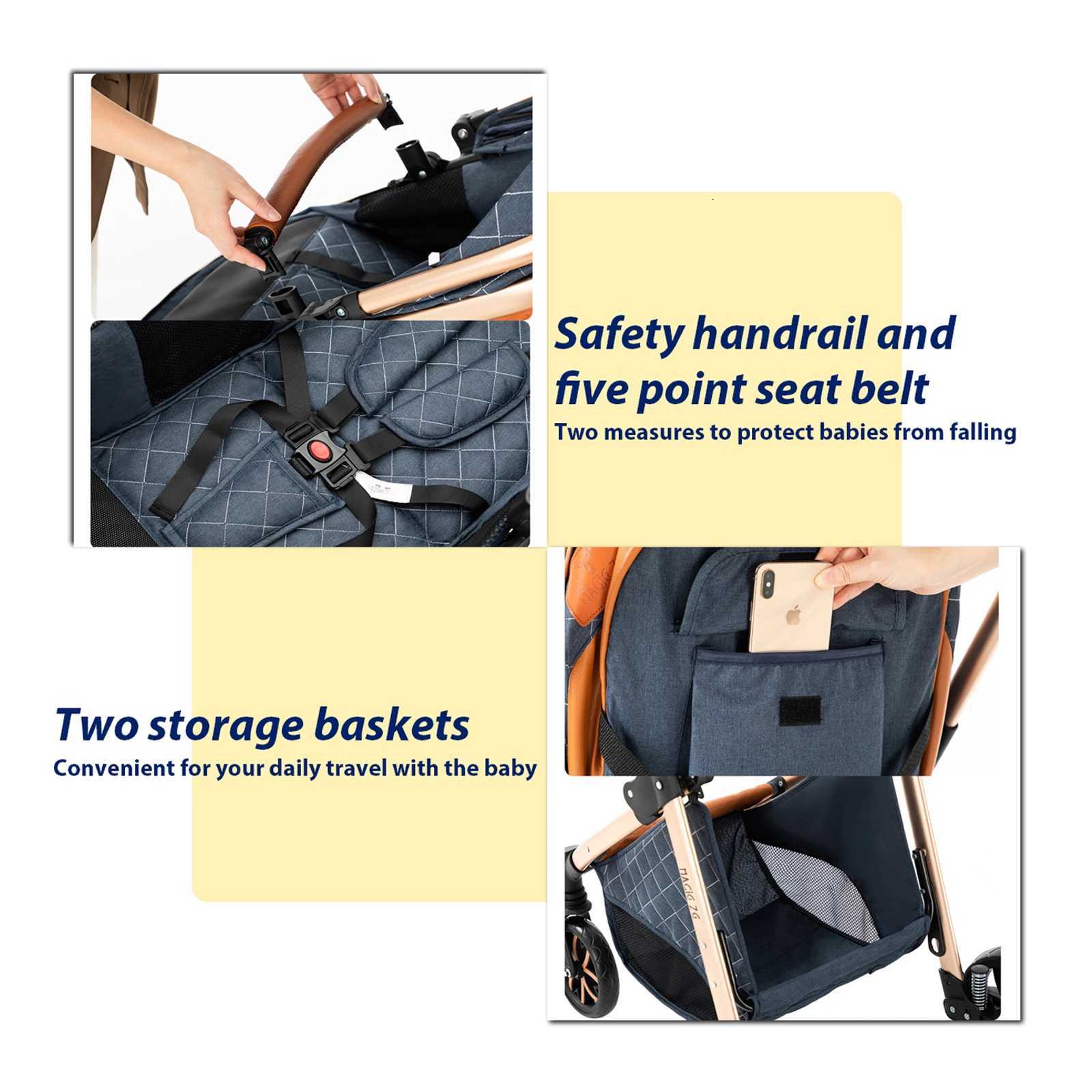 Baby Stroller 3in1 Travel System Pushchair Lightweight Pram from Birth AllTerrain Baby Buggy Compact Fold Stroller Summer W250910