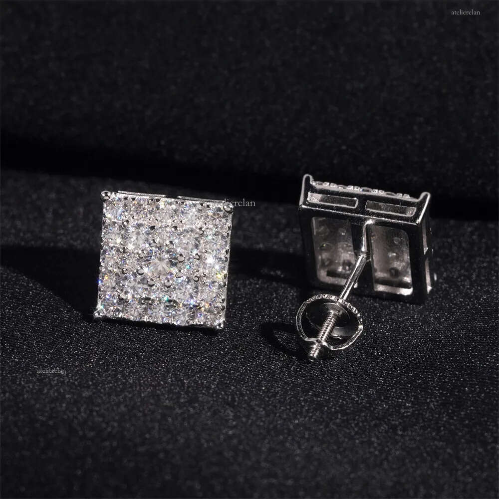 New best-selling sier vvs vs moissanite hip-hop earrings mens and womens trendy jewelry passes GRA test